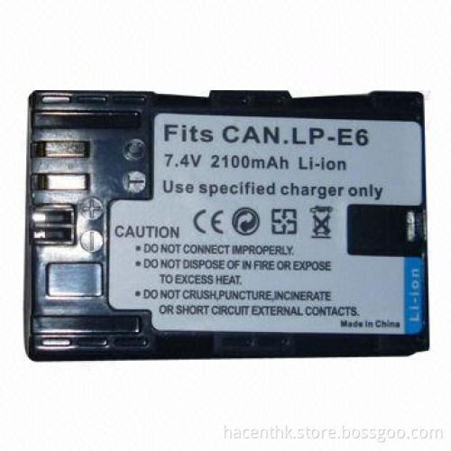 Lithium Batteries, Compatible for Canon LP-E6 with 2,100mAh Capacity